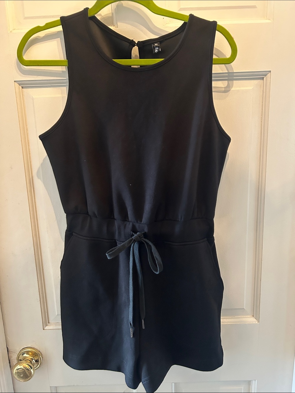 Black Sleeveless Drawstring Women’s Romper